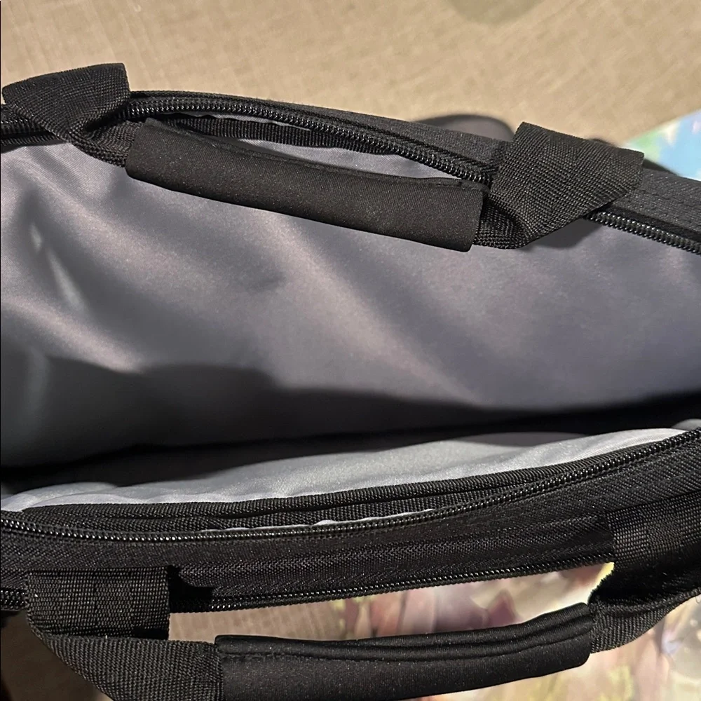 Stylish Black Laptop Bag with Red Accents